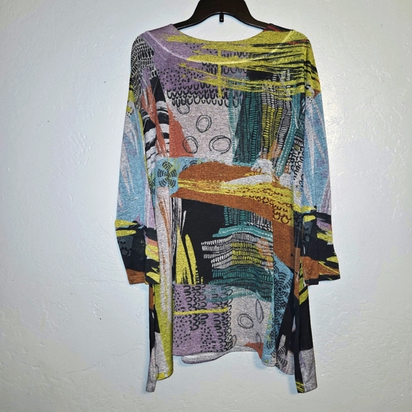 Jess & Jane Women's Morocco Raglan A-line Slinky Knit Tunic Top XL - Picture 2 of 8